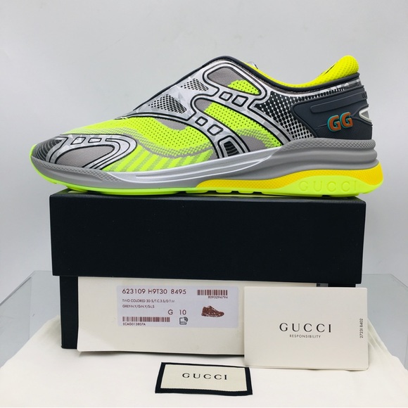 Gucci Ultrapace R Sneakers- Yellow/ Grey- 623109 - Picture 11 of 14